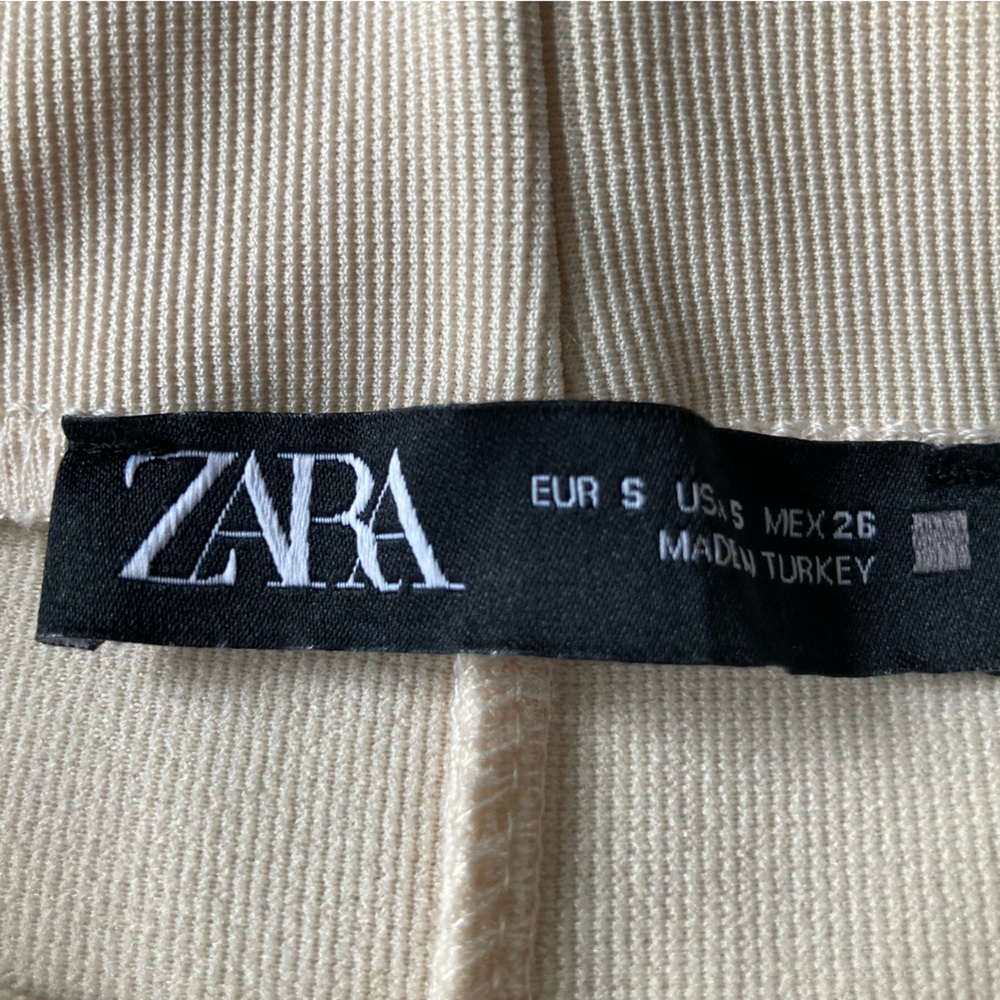 Zara Cream Ribbed Trousers - Picture 6 of 7